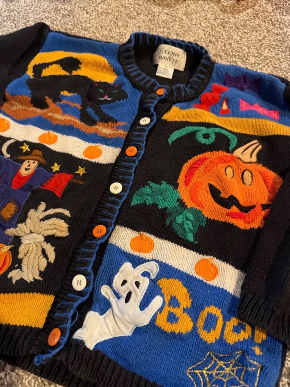Vintage 90’s Queenie & Winkle Girls Halloween Sweater M